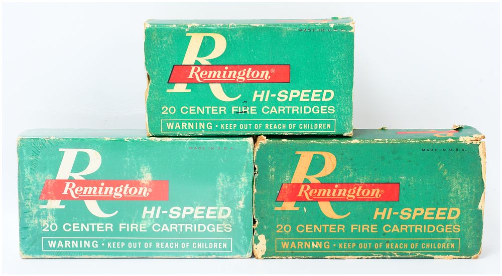 Lot 172: Three Boxes of Vintage Remington Hi-Speed 350 Rem Magnum 250 Grain Core-Lokt Ammunition