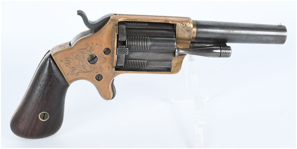 Lot 204: A Brooklyn Arms Co. Slocum Patent .32 Caliber Pocket Revolver, dated April 14th, 1863