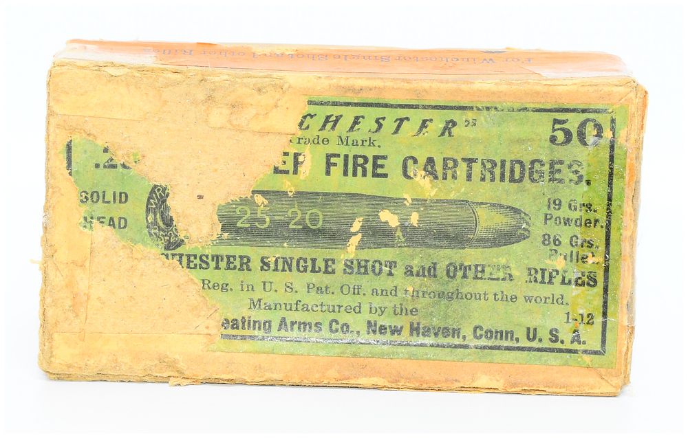 Lot 205: Vintage Winchester Repeating Arms Co. 25-20 Center Fire EMPTY PRIMED CASINGS, Box of 50