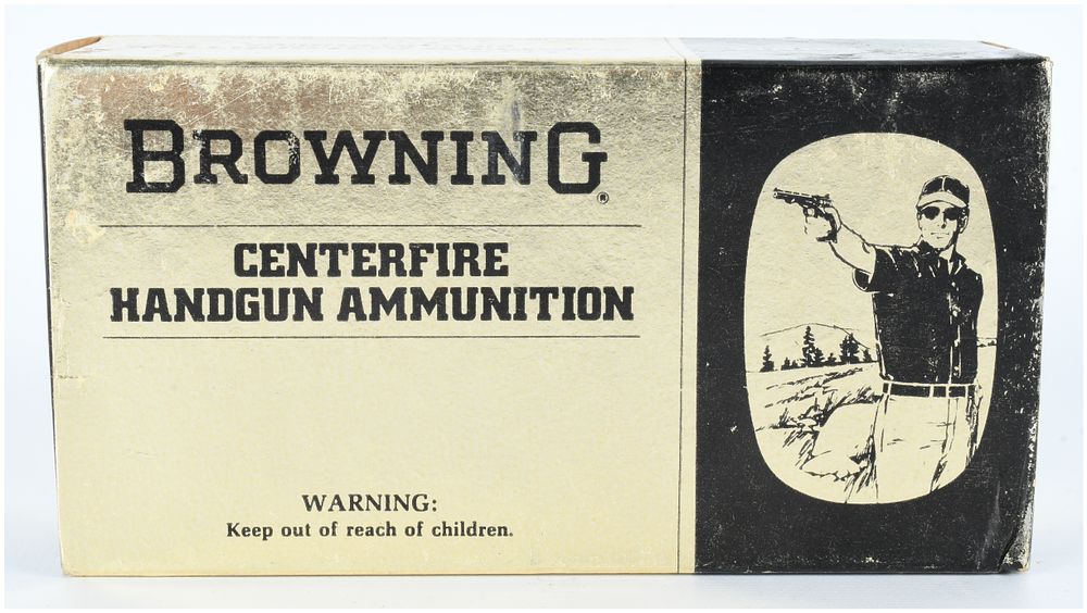 Lot 236: Vintage Browning .357 Magnum Centerfire Handgun Ammunition, 25 Live Rounds
