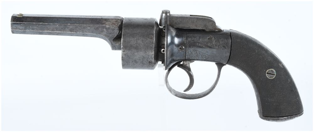 Lot 240: A Mid-19th Century Chas. Osborne, London Transitional Percussion Revolver