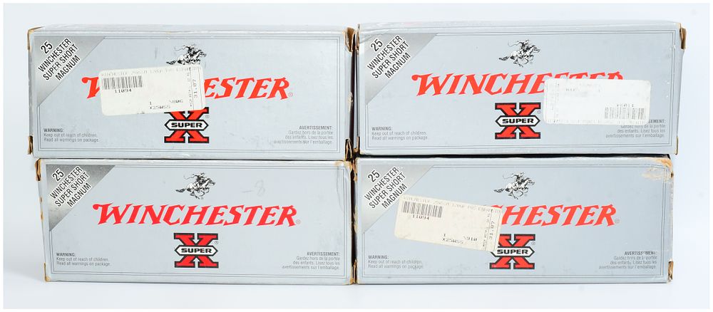 Lot 241: 80 Rounds of Winchester 25 WSSM Super Short Magnum Ammunition, 120 Gr. Positive Expanding Point