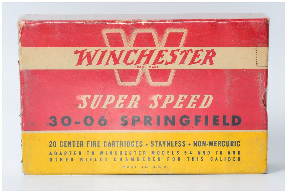 Lot 253: Vintage Winchester Super Speed 30-06 Springfield Ammunition, 20 Rounds