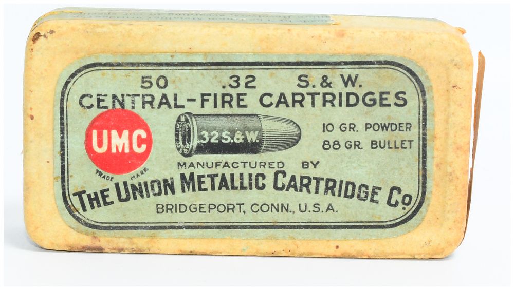 Lot 295: Antique Union Metallic Cartridge Co. (UMC) 50 Rounds .32 S. & W. Central-Fire Black Powder Cartridges