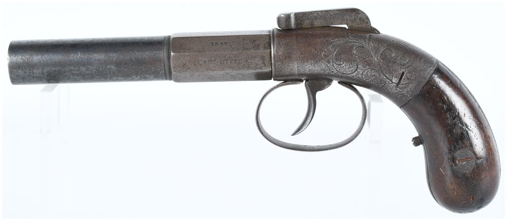 Lot 300: An Allen & Thurber Single-Shot Percussion Pistol, Patented 1837