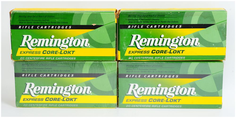 Lot 310: Remington Express Core-Lokt 6.5mm Remington Magnum 120 GR. PSP Rifle Cartridges, 80 Rounds (2 Boxes Cellophane Wrapped)