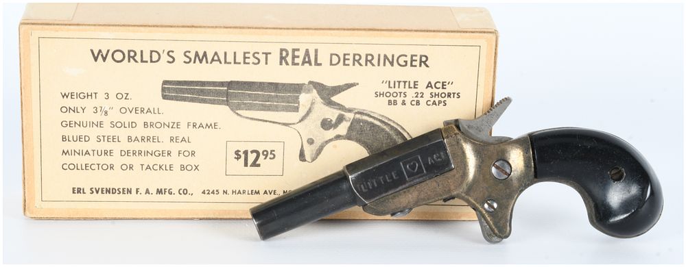 Lot 354: Erl Svendsen "Little Ace" .22 Short Derringer with Original Box