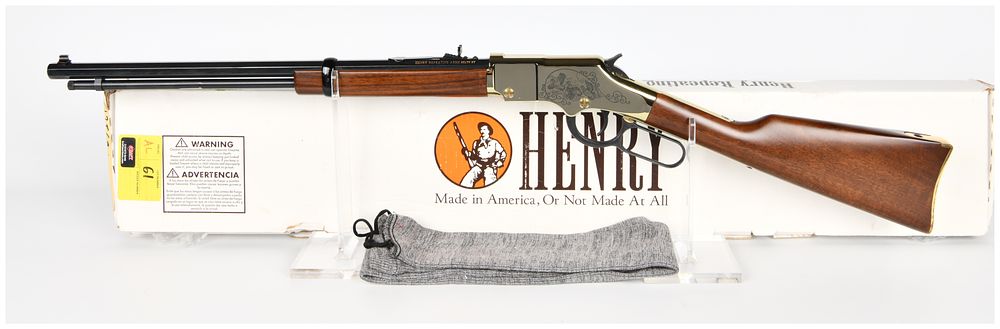 Lot 371: Henry Repeating Arms Golden Boy Lever-Action .22 S/L/LR Rifle with Engraved Receiver