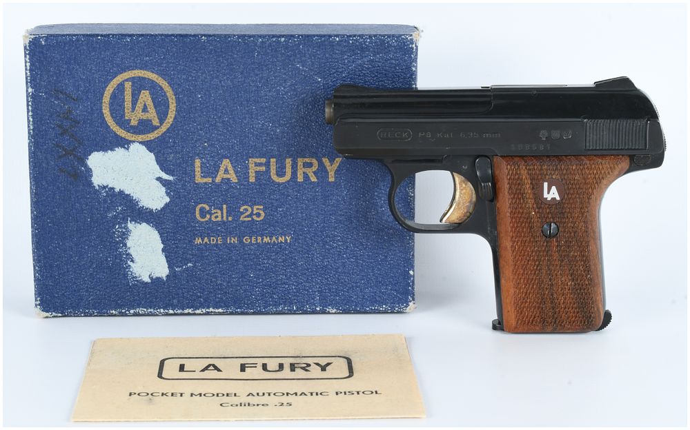 Lot 395: RECK LA FURY P-8 .25 Caliber Pistol with Original Box and Manual, Made in West-Germany