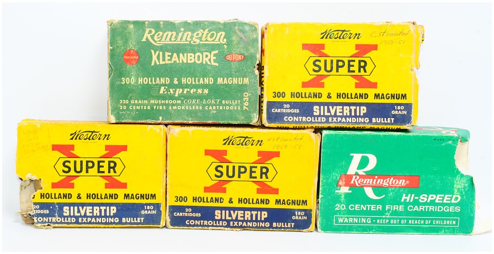 Lot 397: 90 Rounds of Vintage .300 H&H Magnum Ammunition by Western Super-X and Remington