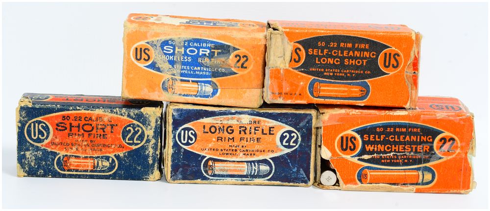Lot 499: A Collection of United States Cartridge Co. .22 Caliber Rimfire Ammunition, 188 Rounds
