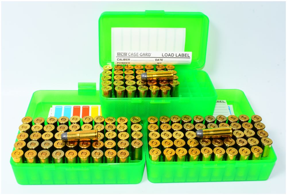 Lot 523: A Group of MTM Flip Top Ammo Boxes with 135 Rounds of .38-40 Ammunition