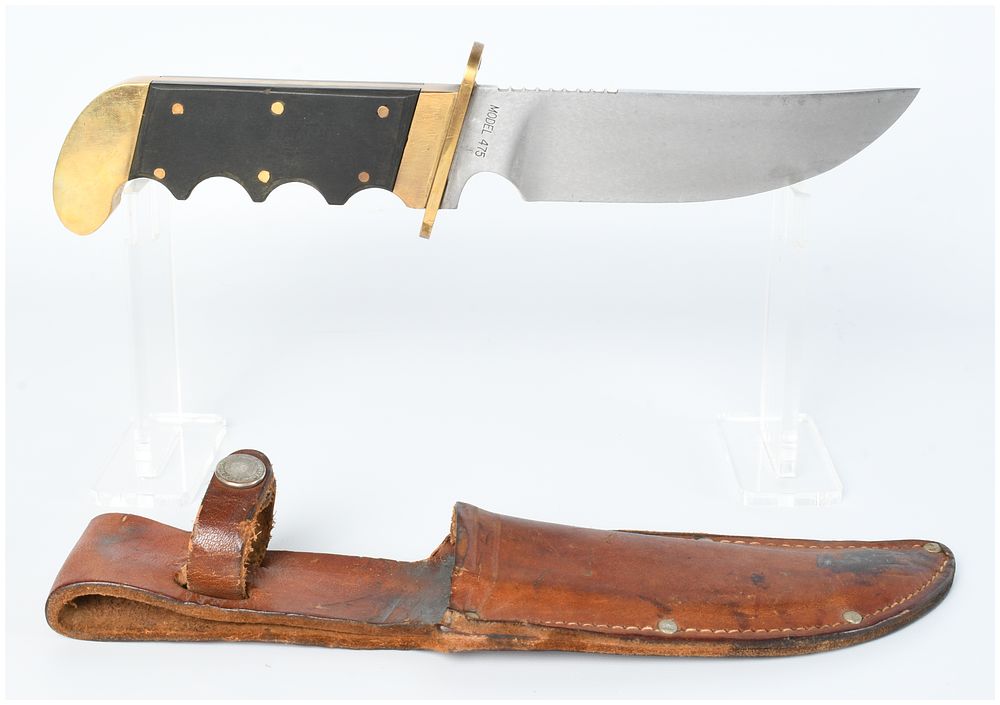 Lot 527: A Gerber Model 475 Fixed-Blade Bowie Knife with Sheath