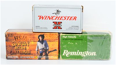 150 Rounds of 25-20 Win Centerfire Rifle Ammunition by Winchester, HSM, and Remington. This lot 