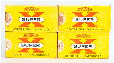 A Group of Western Super X .222 Remington 50 Grain Ptd. Soft Point Ammunition Boxes. A group of 