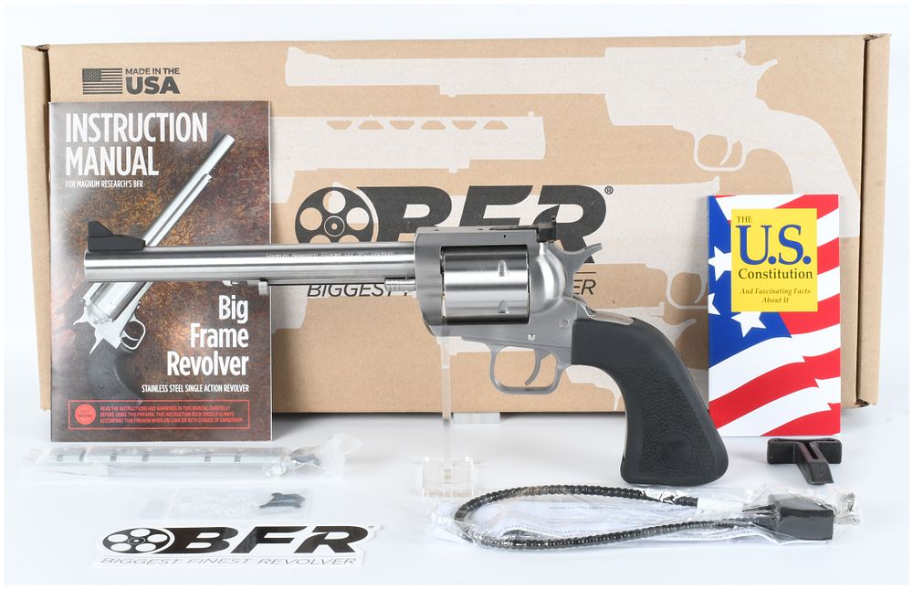 Lot 1047: Magnum Research BFR .357 Magnum Single-Action Revolver with 8" Barrel, Box, and Accessories