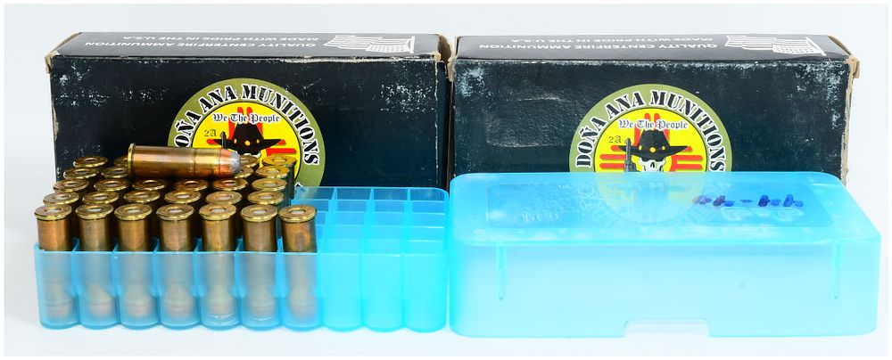 Lot 1096: 132 Rounds of Unfired .348 Winchester Ammunition with Dona Ana Munitions Boxes
