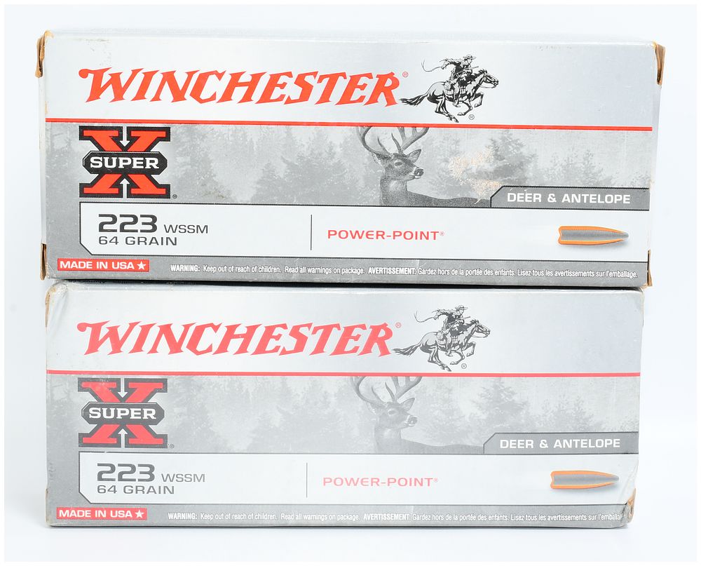 Lot 1117: Winchester Super X .223 WSSM 64 Grain Power-Point Ammunition, 40 Rounds