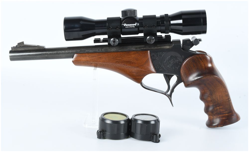 Lot 1118: Thompson Center Contender .22LR Pistol with Vistascope 2.5X Pistol Scope