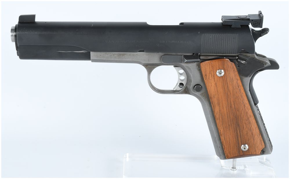Lot 1149: M1911-Style Longslide Semi-Automatic Pistol with Colt-Marked Slide on Essex Frame, .45 ACP