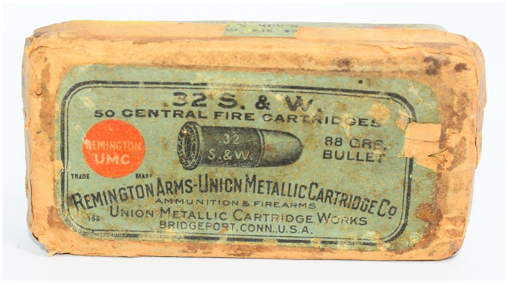 Lot 1234: Remington UMC .32 S&W Central Fire 88 Grain Cartridges, 50 Rounds