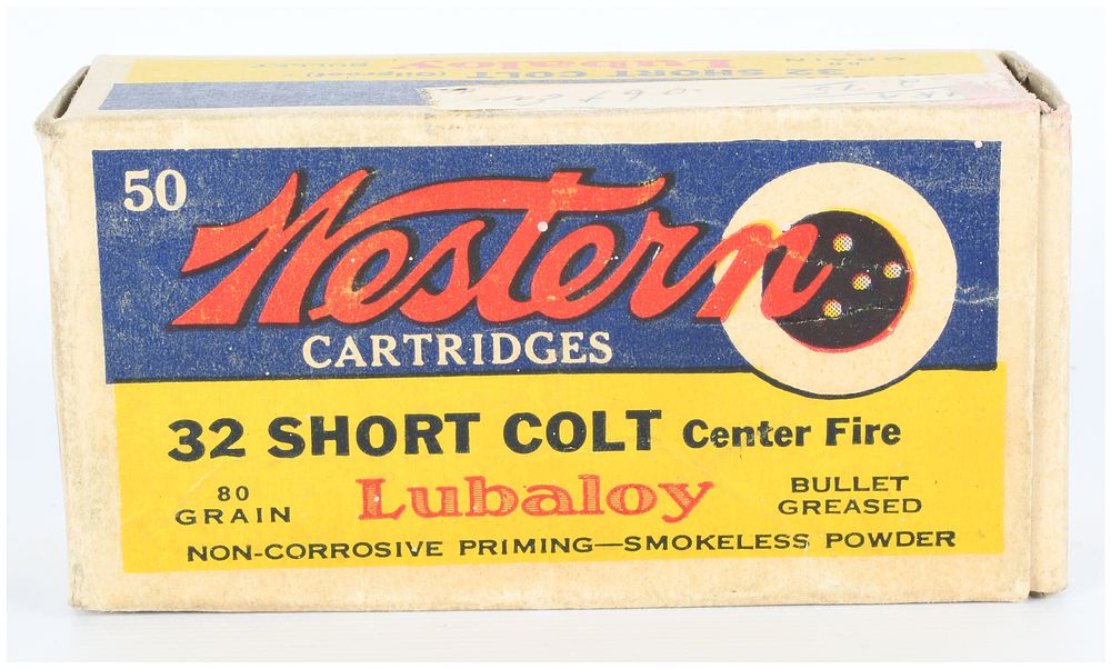 Lot 1235: Western Cartridges .32 Short Colt Lubaloy Ammunition, 33 Live Rounds