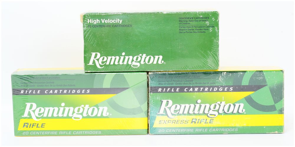 Lot 1243: Three Sealed Boxes of Remington .222 REMINGTON 50 GR. PSP Centerfire Rifle Ammunition, SKU R222R1