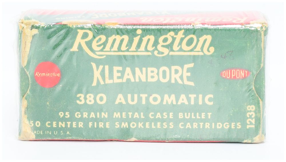 Lot 1288: Vintage Remington Kleanbore .380 Automatic Ammunition, 50 Rounds