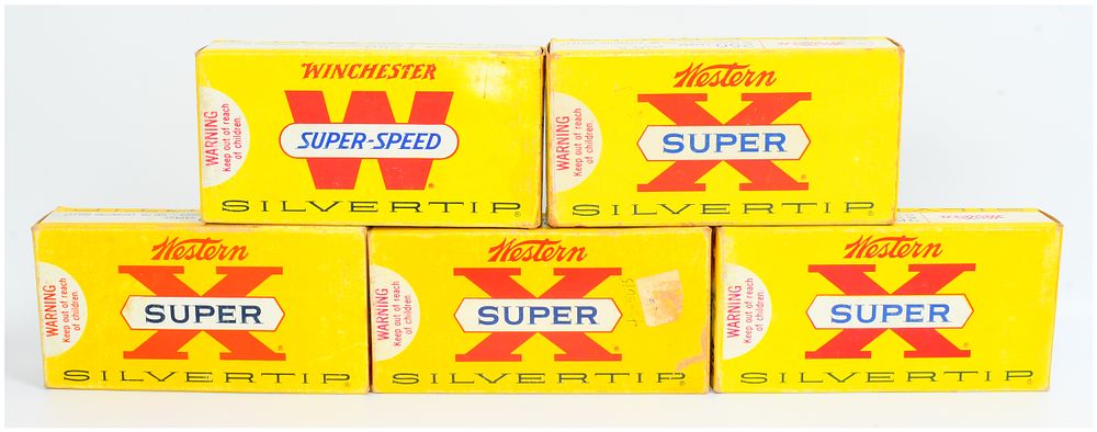 Lot 1297: 100 Rounds of Vintage Winchester Super-Speed and Western Super X Silvertip .250 Savage 100 Gr. Expanding Ammunition