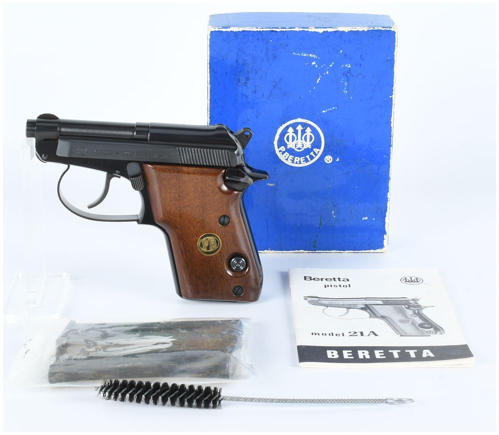 Lot 1299: A Beretta Model 21A Bobcat .22LR Semi-Automatic Pistol with Box and Accessories