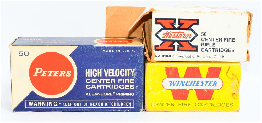 Lot 1309: A Group of Vintage Peters, Western, and Winchester .25-20 Winchester Centerfire Rifle Ammunition, 148 Rounds