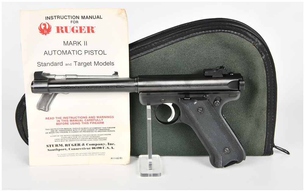 Lot 1311: Ruger Mark II Target Semi-Automatic Pistol, .22 Caliber Long Rifle, Serial Number 19-13870