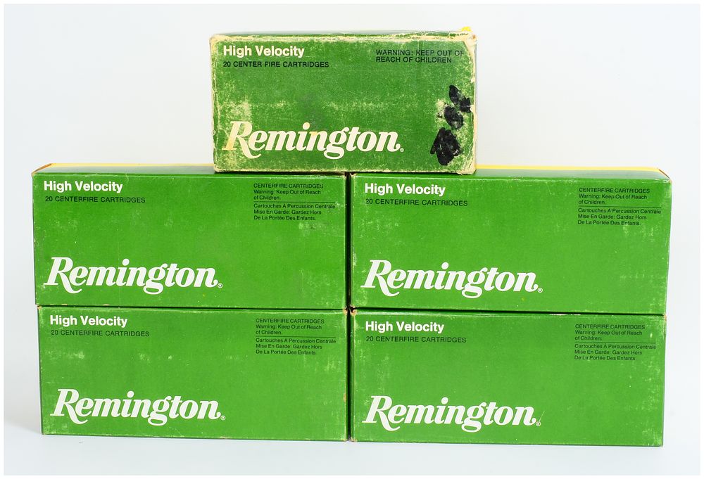 Lot 1315: Remington .222 Remington Magnum Ammunition, 100 Rounds, 55 Grain Soft Point & Hollow Point