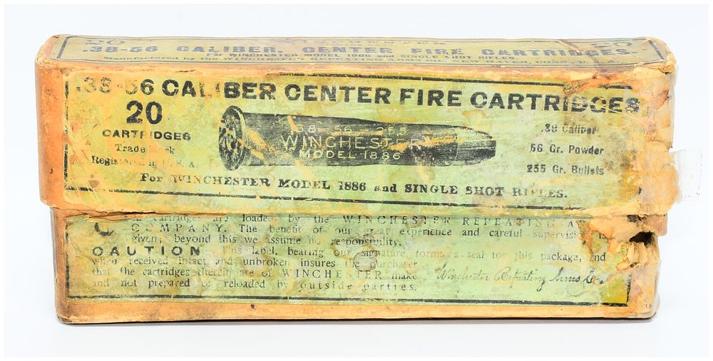 Lot 1318: 20 Rounds Winchester .38-56 Caliber Center Fire Rifle Cartridges
