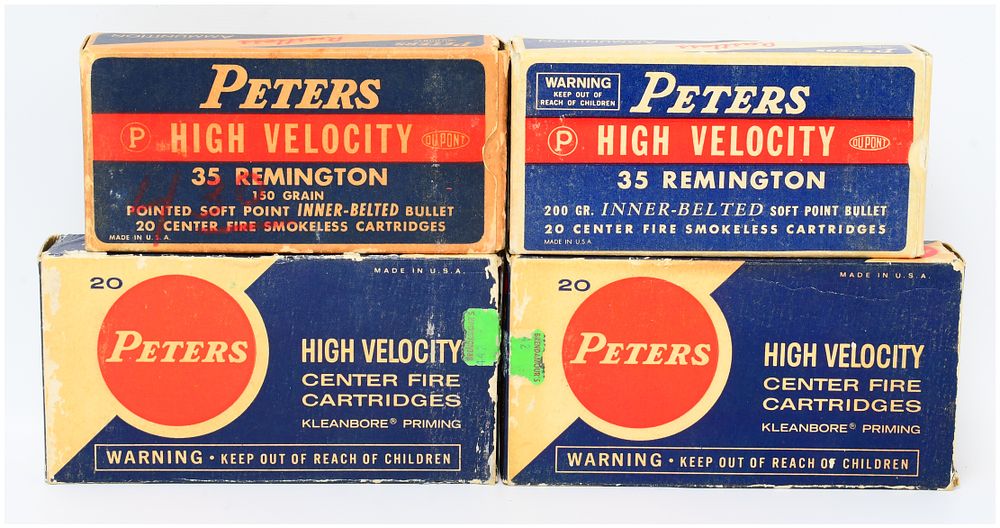 Lot 1351: Peters High Velocity .35 Remington Ammunition and Boxes, 71 Rounds