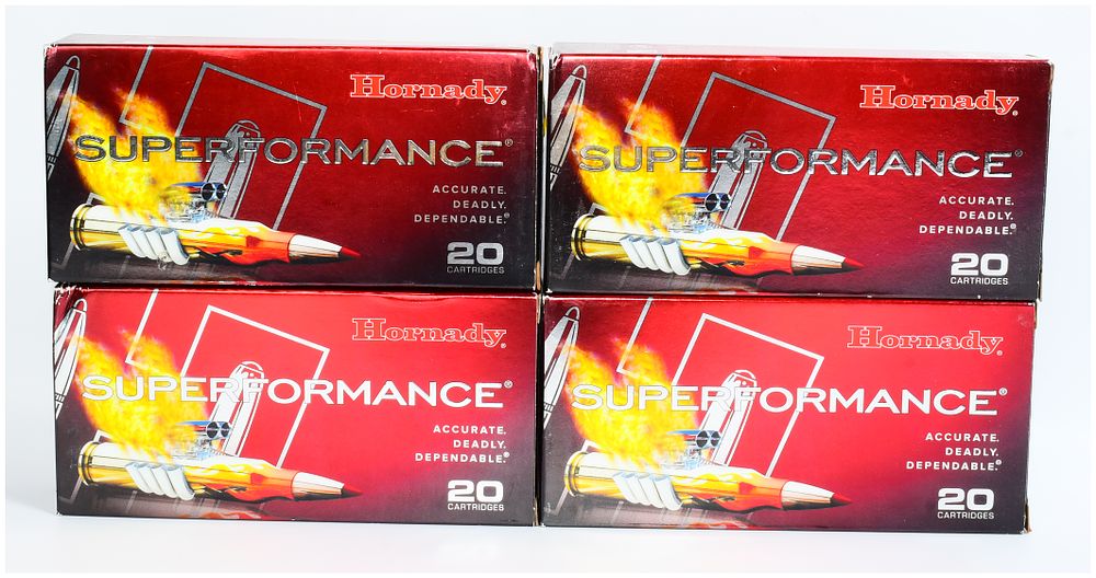 Lot 1375: Four Boxes of Hornady Superformance .338 RCM 225 gr SST® Ammunition, 80 Rounds Total