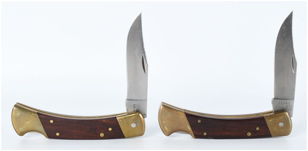 Lot 1376: A Pair of Lockback Folding Knives, Proto and Sears, USA