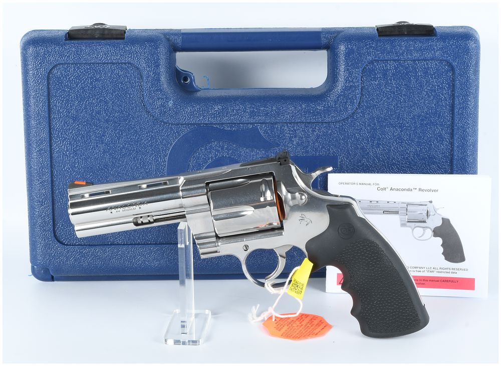 Lot 1377: Colt Anaconda SP4RTS .44 Magnum Stainless Steel Revolver with Case, Serial Number AC102445