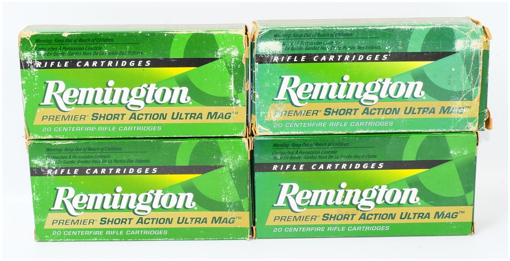 Lot 1399: 80 Rounds Remington Premier Short Action Ultra Mag .300 180 GR Nosler Partition Ammunition