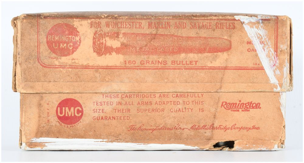 Lot 1403: Vintage Remington UMC .30-30 Smokeless 20 Live Rounds Cartridge Box