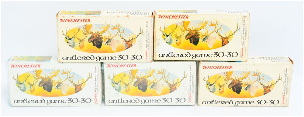Lot 1405: Winchester Antlered Game .30-30 Commemorative Ammunition, 100 Rounds