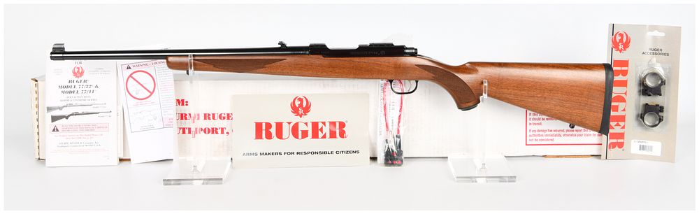 Lot 1412: Ruger Model 77/44 Bolt-Action Rifle, .44 Remington Magnum, with Original Packaging and Accessories