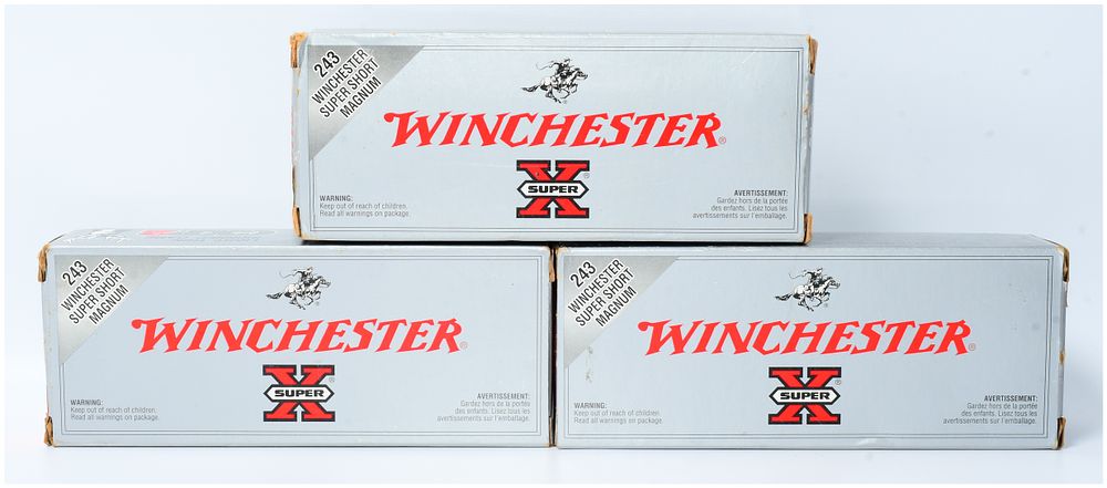 Lot 1417: 60 Rounds Winchester .243 WSSM Super Short Magnum Power-Point Ammunition