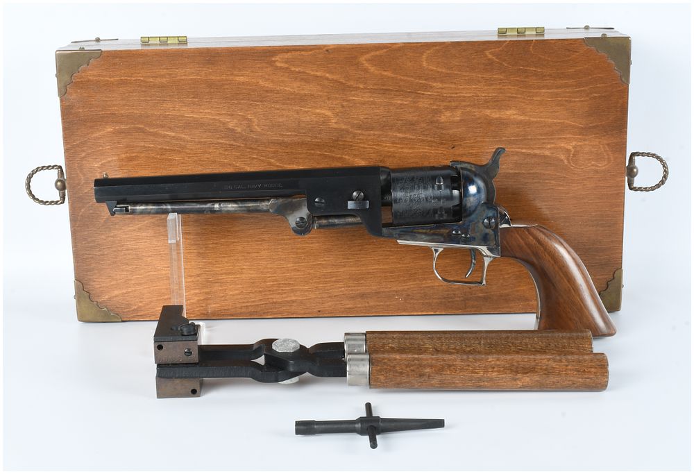 Lot 1421: Lyman .36 Caliber Navy Model Black Powder Percussion Revolver, Cased
