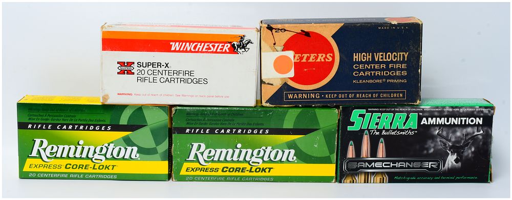 Lot 1435: 100 Rounds of Assorted Rifle Cartridges by Winchester, Peters, Remington, and Sierra, including Some 6.5mm Rem, Some 6.5 Creedmoor & Some 6mm Rem