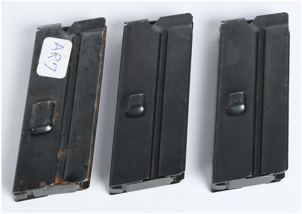 Lot 1466: Three Henry AR-7 .22LR Blued Steel Magazines