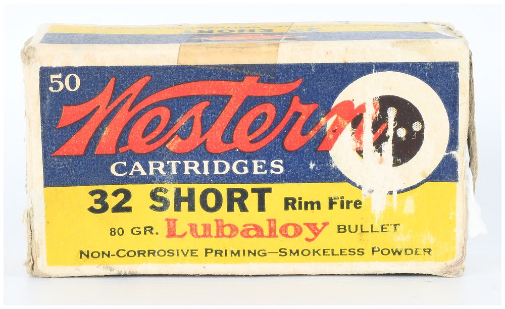 Lot 1493: 14 Live Rounds of Western .32 Short Rim Fire Lubaloy Cartridges in Original Box