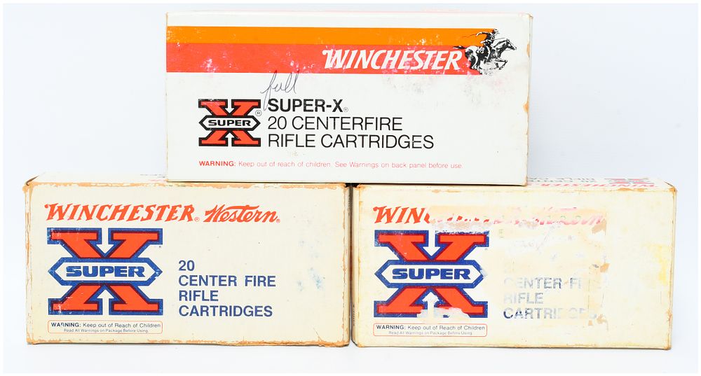 Lot 1501: Three Boxes of Vintage Winchester Super-X 300 Savage Rifle Cartridges