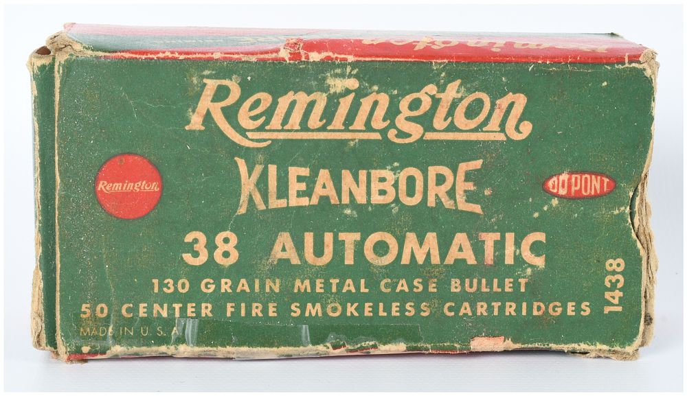 Lot 1535: Vintage Remington Kleanbore .38 Automatic Ammunition, 44 Live Rounds
