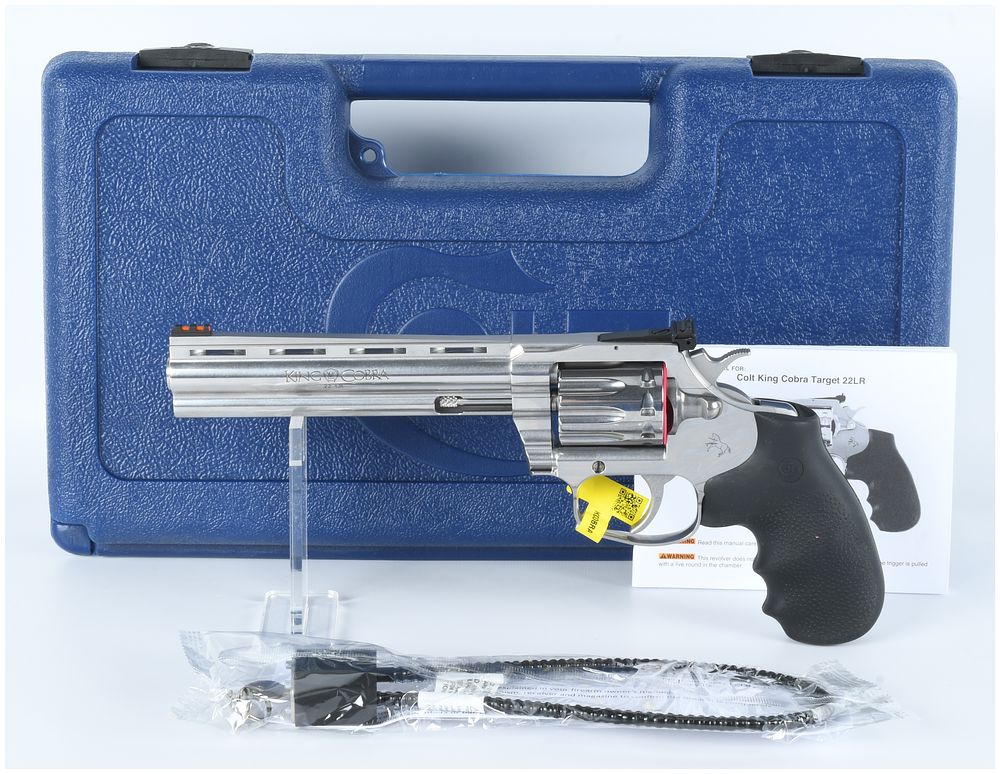 Lot 1557: Colt King Cobra Target .22LR Revolver, 6-inch Barrel, Stainless Steel